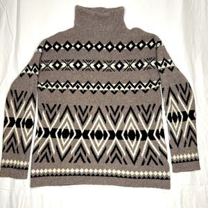 Christian Siriano Soft High-Neck Sweater Geometric Native pattern sz small S